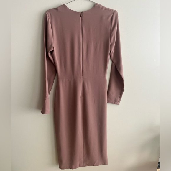 Aritzia Babaton Tadao Taupe Midi Longsleeve  Dress - Picture 6 of 10